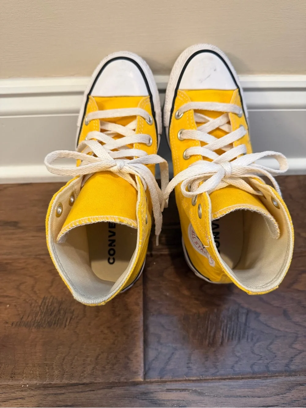 Converse Kids Yellow High Top Sneakers with White Accents